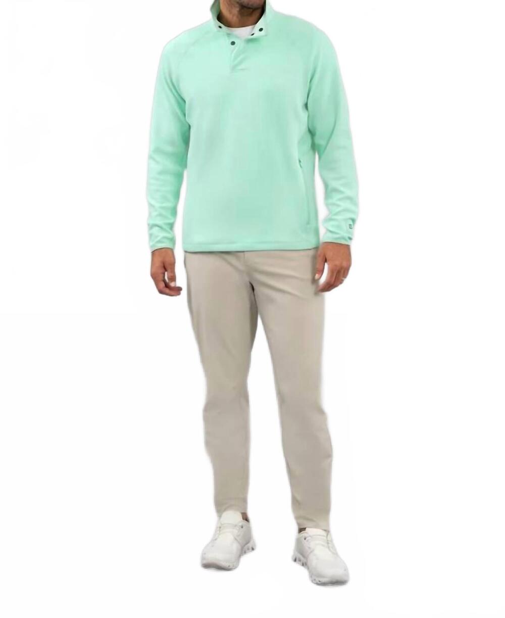 NEW IBKUL waffle knit 1/4 snap pullover sweatshirt in pool party heather